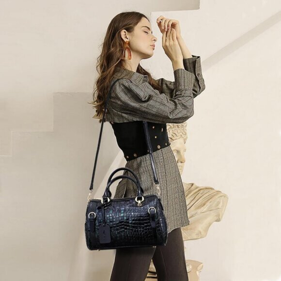 ⚡Women Green Genuine Leather Tote Handbag Clutch Purse Crossbody Bag - Picture 2 of 9